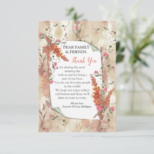 Autumn Neutral-toned Elegant Botanisch thema RSVP Kaartje (Staand voorkant)