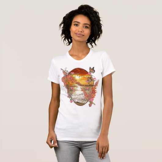 Autumn Neutral-toned Elegant Botanisch thema T-shirt (Voorkant volledig)