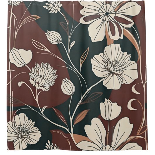 Autumn Noir Bloom Douchegordijn (Voorkant)