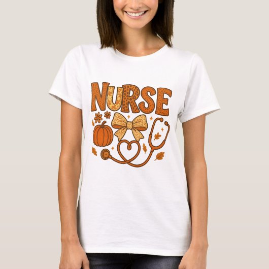 Autumn Nursing|Pumpkins Fall nursing|Fall nurse pn T-shirt (Voorkant)