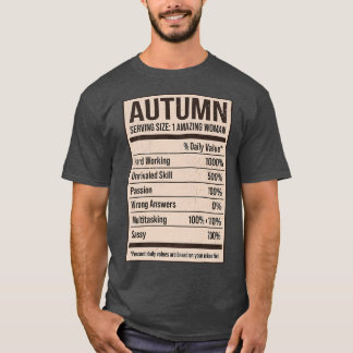 Autumn Nutrition Facts Name Nickname Alias Titel F T-shirt