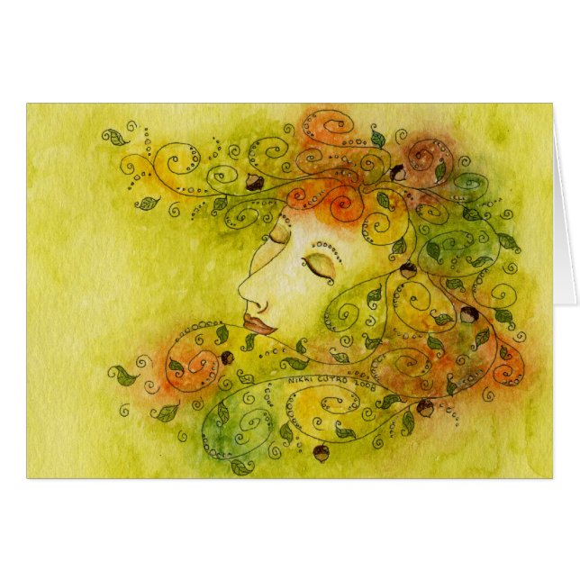 Autumn Nymph Harvest Card (Voorkant Horizontaal)