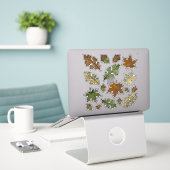 Autumn Oak and Maple Leaf Stickers with Acorns (Laptop op bureau)
