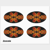 Autumn Oak Garlands Ovale Sticker (Vel)