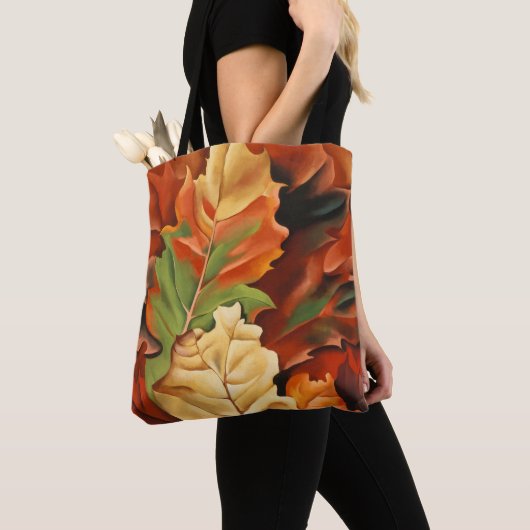 Autumn oak laat abstracte kunst Georgia O'Keeffe B Tote Bag (Dichtbij)
