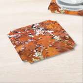 Autumn Oak laat Floral staan Kartonnen Onderzetters (Gekanteld)
