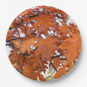 Autumn Oak laat Floral staan Papieren Bordje (Voorkant)