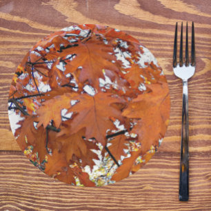 Autumn Oak laat Floral staan Papieren Bordje