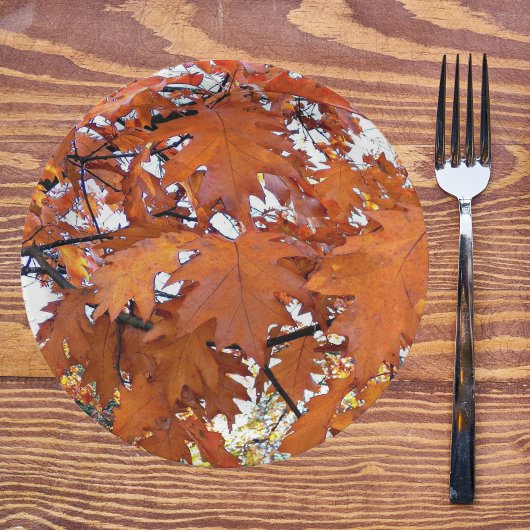 Autumn Oak laat Floral staan Papieren Bordje