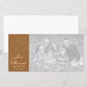 Autumn Oak Leaf, gewoon gehuwde fotokaart Aankondiging (Voorkant / Achterkant)