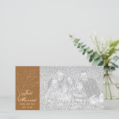 Autumn Oak Leaf, gewoon gehuwde fotokaart Aankondiging (Staand voorkant)