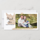 Autumn Oak Leaf Hartelijk dank voor uw fotokaart Bedankkaart (Voorkant)