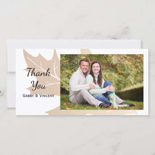 Autumn Oak Leaf Hartelijk dank voor uw fotokaart Bedankkaart (Voorkant)