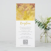 Autumn Oak Leaves Bruiloft Receptie Enclosure Kaar Kaart (Staand voorkant)