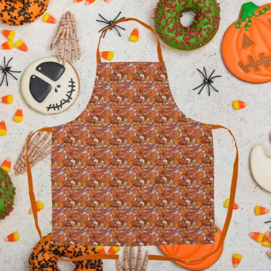 Autumn Oak Leaves Floral Pattern Schort