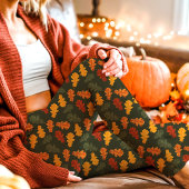 Autumn Oak Leaves Herfst Green Leggings