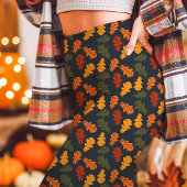 Autumn Oak Leaves Herfst Navy Leggings