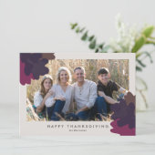 Autumn Oak Leaves Thanksgiving Fotokaart Kaart (Staand voorkant)