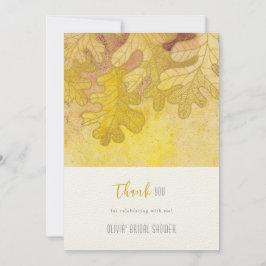 Autumn Oak Leaves Vrijgezellenfeest Dank u kaart