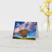 Autumn Oak Tree in Wales - blanco kaart (Gele Bloem)