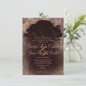 Autumn Oak Tree Silhouette Fall Huwelijksuitnodigi Kaart (Staand voorkant)