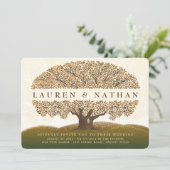 Autumn Oak Wedding Invitation Kaart (Staand voorkant)