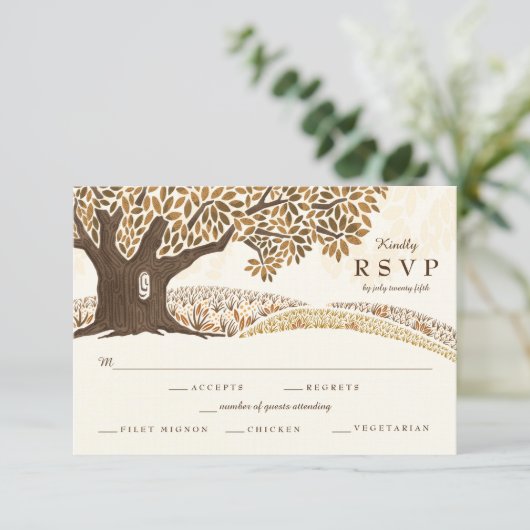 Autumn Oak Wedding RSVP (Staand voorkant)