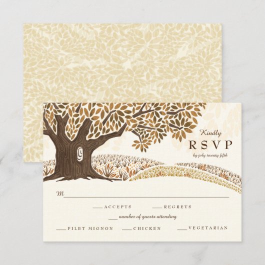 Autumn Oak Wedding RSVP (Voorkant / Achterkant)