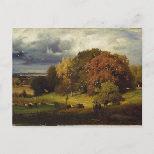 Autumn Oaks George Inness Print Briefkaart (Voorkant)