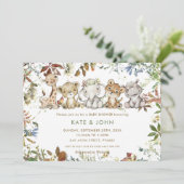 Autumn Oerwoud Dieren Genderneutraal Baby shower Kaart (Staand voorkant)