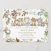 Autumn Oerwoud Dieren Genderneutraal Baby shower Kaart (Voorkant / Achterkant)