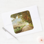 Autumn on a Country Road Vierkante Sticker (Envelop)