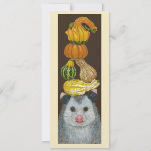 Autumn Opossum flat card Kaart (Voorkant)
