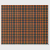 Autumn Orange and Black Tartan Plaid Cadeaupapier (Vlak)