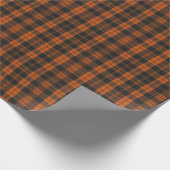 Autumn Orange and Black Tartan Plaid Cadeaupapier (Hoek)