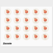 Autumn Orange Floral Pumpkin Thanksgiving Dinner Ronde Sticker (Vel)