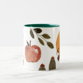 Autumn Orchard Esthetisch Tweekleurige Koffiemok (Center)