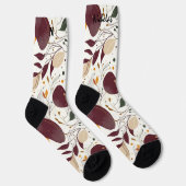 Autumn Orchard in Cream, Bourgogne en Mosterd Sokken (Rechts)