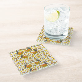 Autumn Owl and Pumpkin Pattern Glass Coaster Home Glazen Onderzetter