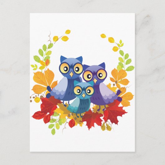 Autumn Owl Briefkaart (Voorkant)