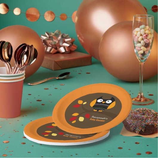 Autumn Owl Halloween Custom Paper Bord (Multi)