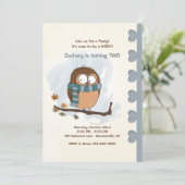 Autumn Owl Invitation Kaart (Staand voorkant)