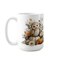 Autumn Owl met pompoenen Halloween kunst