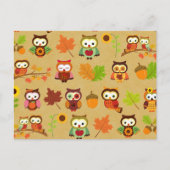 Autumn Owl Pattern Briefkaart (Voorkant)