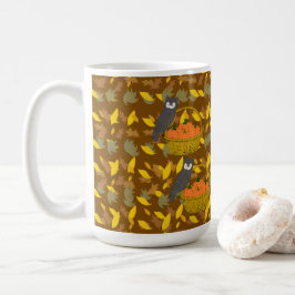 Autumn Owl Pumpkin Pattern Coffee Mug Gift Koffiemok