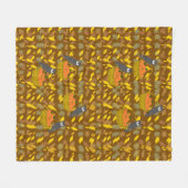 Autumn Owl Pumpkin Pattern Fleece Blanket (Voorkant (Horizontaal))