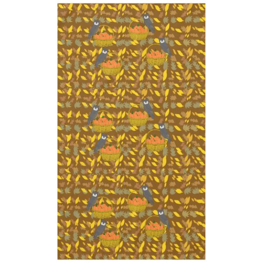 Autumn Owl Pumpkin Pattern Tablecloth Harvest Tafelkleed (Voorkant)