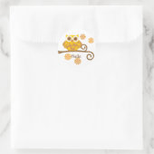 Autumn Owl Ronde Sticker (Tas)