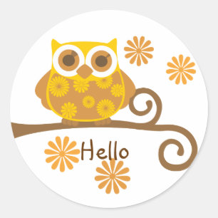 Autumn Owl Ronde Sticker