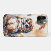 Autumn Owl Waterverf Illustratie Case-Mate iPhone Case (Achterkant (horizontaal))